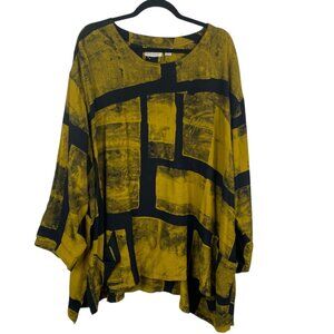 Adverb Women's Top Multicolor Sz 3X/4X Lagenlook Boho Artsy Oversized